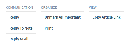Article Detail View Actions