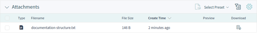 Attachments Widget