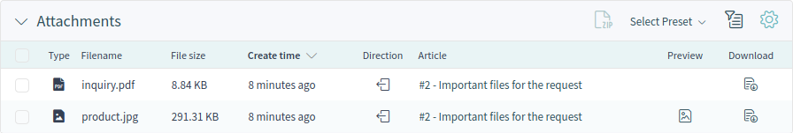 Attachments Widget