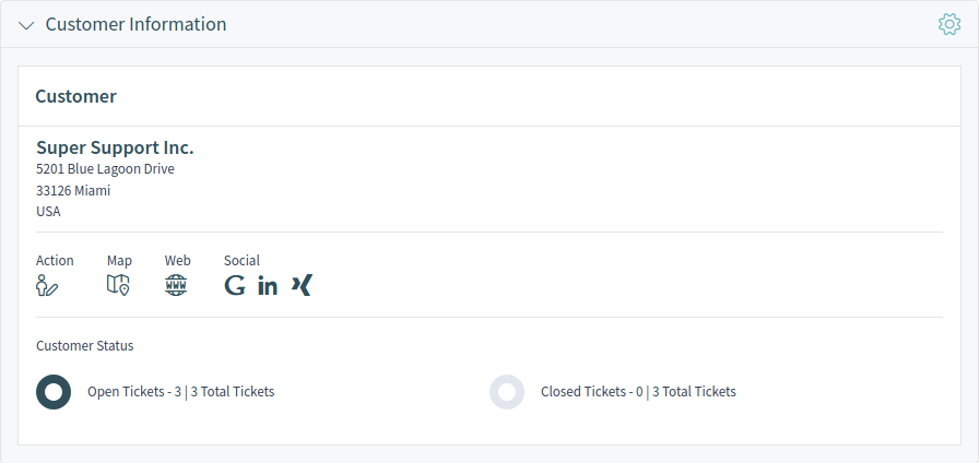 Customer Information Widget