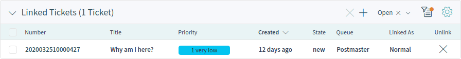 Linked Tickets Widget
