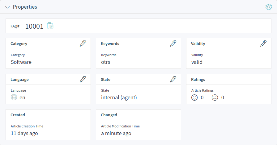 Properties Widget