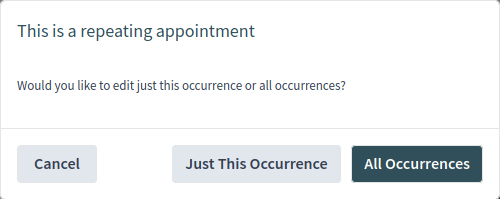Edit Repeating Appointment