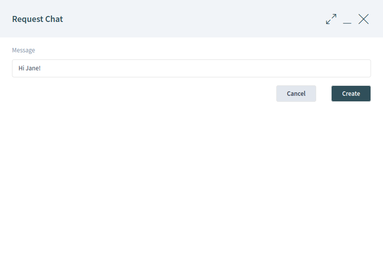 Request Chat Dialog