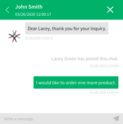 Agent to Customer User Chat