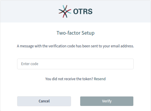 Two-factor Setup Email Verification