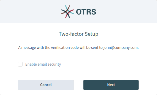 Two-factor Setup for Email