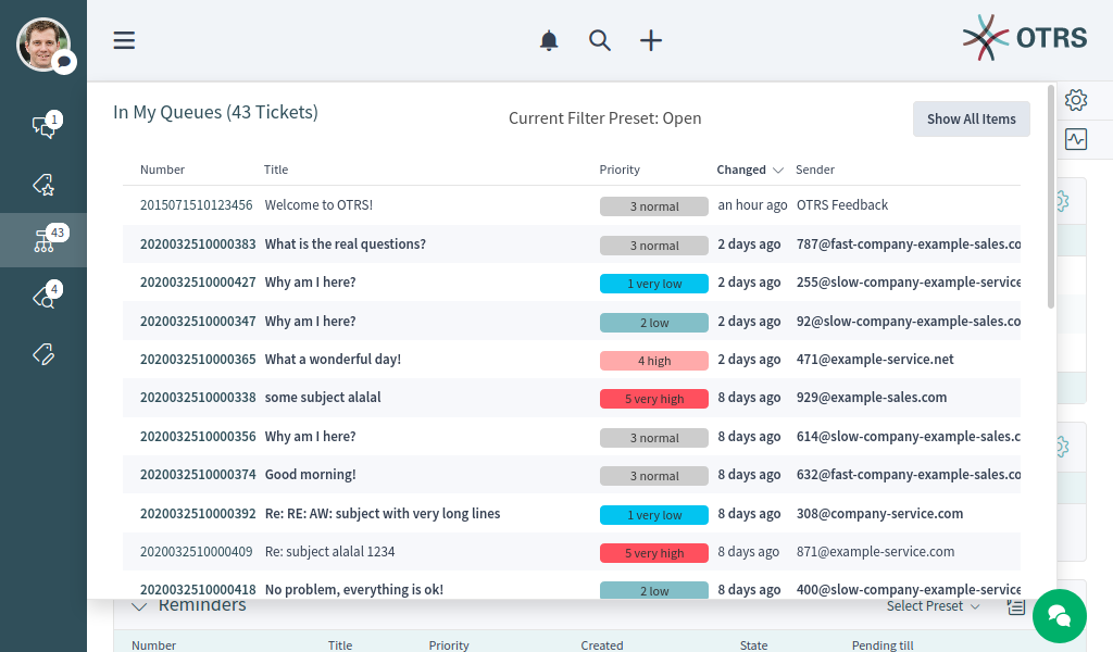 Business Object List Preview