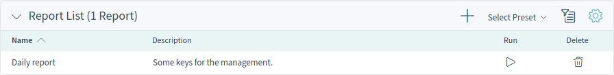Report List Widget