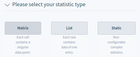 Statistic Type Selection