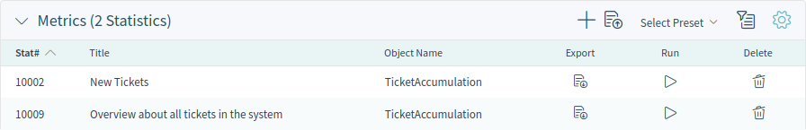 Metrics Widget